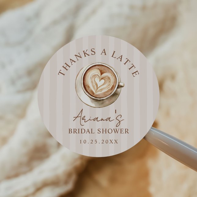 Coffee Themed Bridal Shower  Runder Aufkleber (Von Creator hochgeladen)