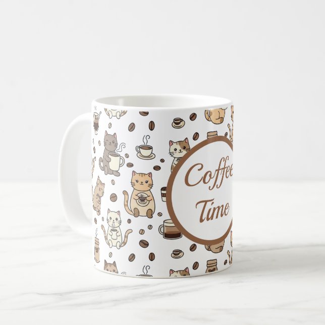 Coffee Time Cat Lover Mug Kaffeetasse (Vorderseite Links)