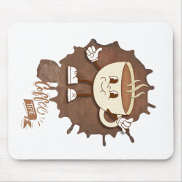 **Coffee Time – Cute Smiling Cup Steam  Mousepad