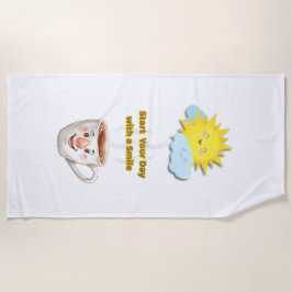 Coffee Time – Cute Smiling Cup Strandtuch