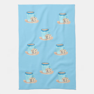 Coffee Time Freunde Blaue Edition Geschirrtuch