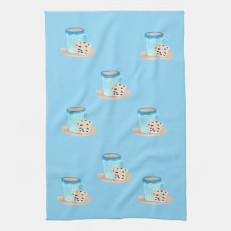 Coffee Time Freunde Blaue Edition Geschirrtuch