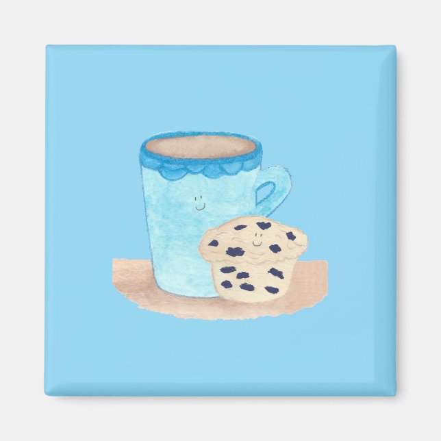 Coffee Time Freunde Blaue Edition Magnet (Vorne)