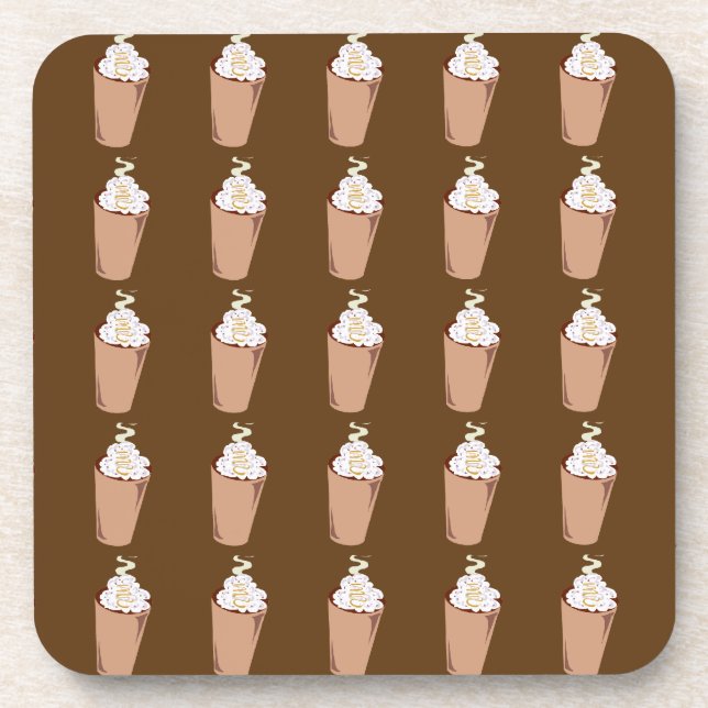 Coffee Time Fun Cups of Joy Mocha Art Yum Getränkeuntersetzer (Vorderseite)