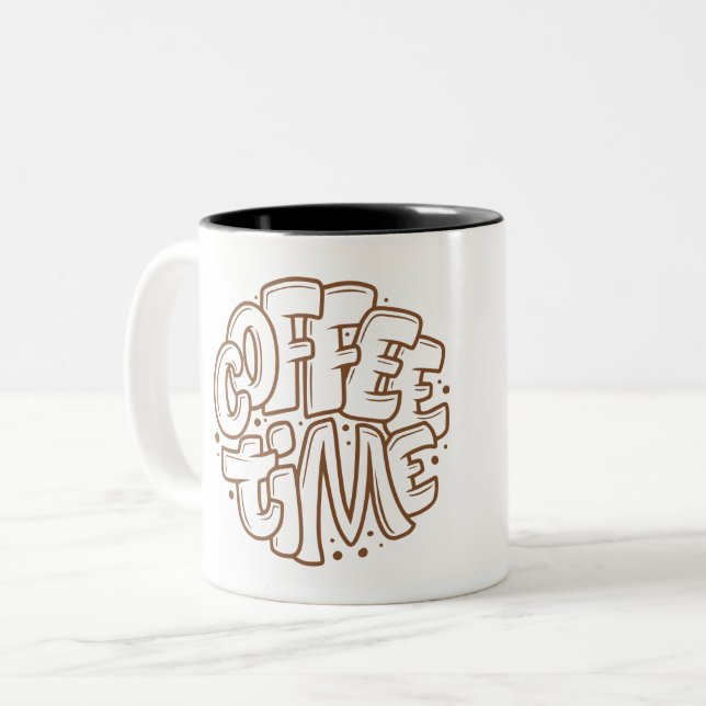Coffee Time Gold Zweifarbige Tasse (Vorderseite Links)