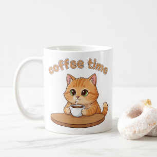 Coffee Time Kitty Tasse Geschenk für Katzenliebh