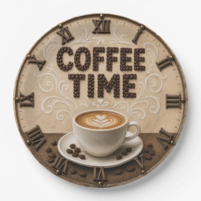 Coffee Time  Pappteller (Vorderseite)