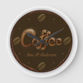 Coffee Time Personalized Große Wanduhr