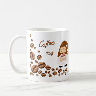 Coffee Time sagt der Gnom auf einer Kaffeetasse