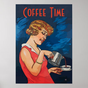 Coffee Time Vintag Style, Text hinzufügen Poster