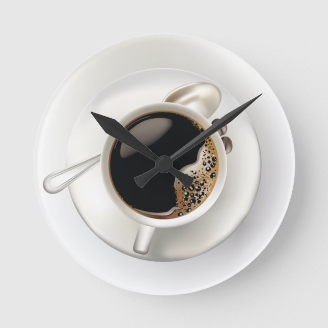 Coffee Time Wall Clock Runde Wanduhr (Vorderseite)