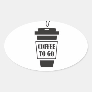 coffee to go ovaler aufkleber