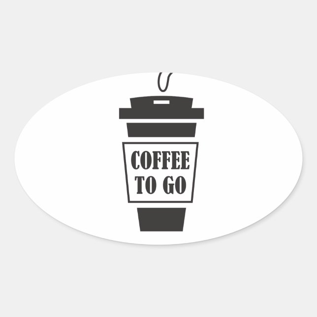 coffee to go ovaler aufkleber (Vorderseite)