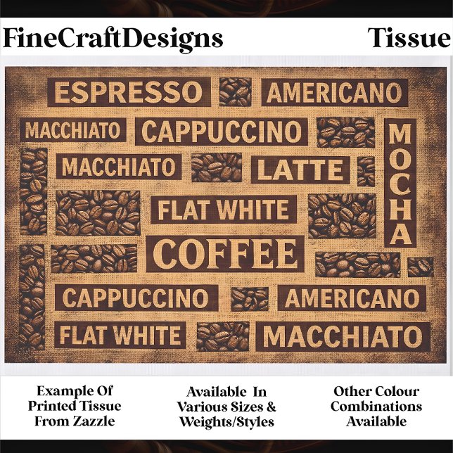 Coffee Typography Rustic Burlap Word FC5 Decoupage Seidenpapier (Von Creator hochgeladen)
