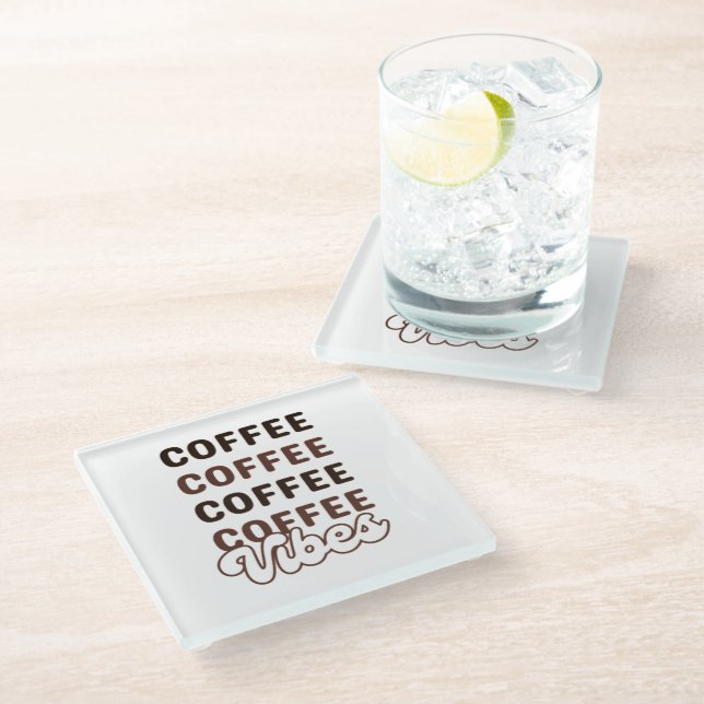 Coffee Vibes Glasuntersetzer (Schrägansicht)