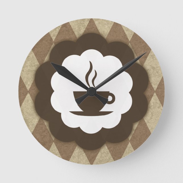coffee vintage runde wanduhr (Vorderseite)