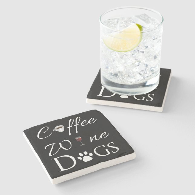 Coffee Wine Dogs Untersetzer (Seitenansicht)