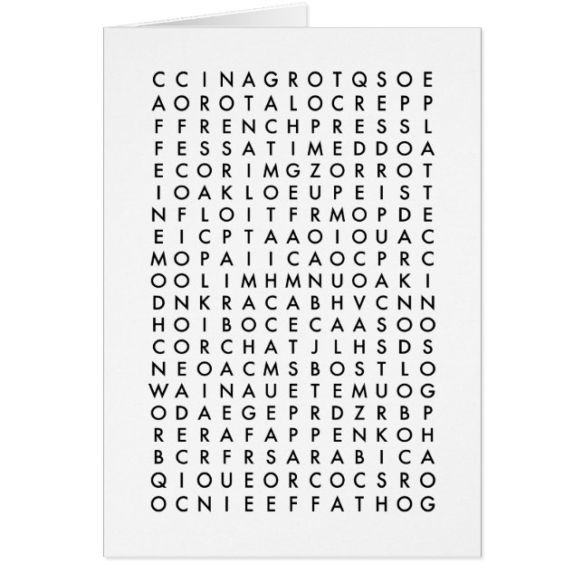 coffee word search puzzle (Vorne)
