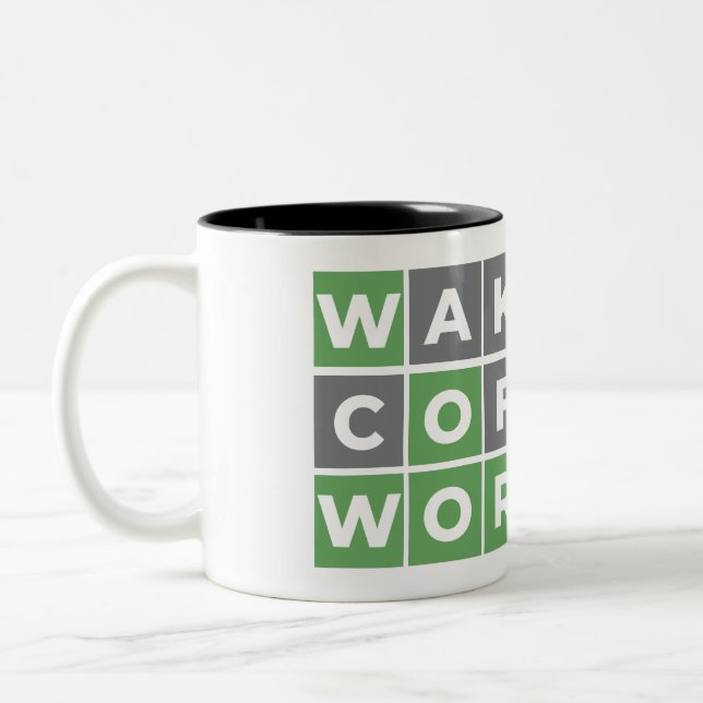 Coffee Wordle Original geweckt Zweifarbige Tasse (Links)