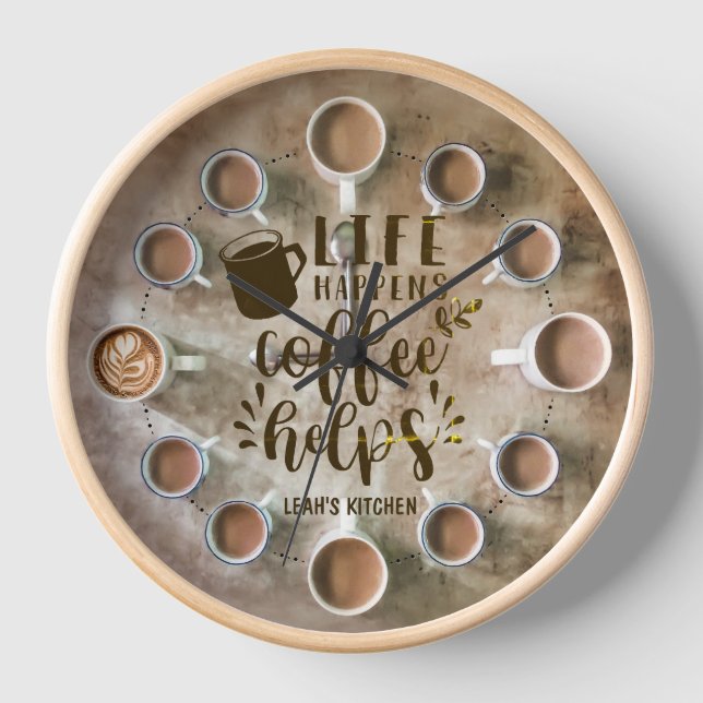 ☕ Coffeecore Clock Kaffee Memes Barista Einzigarti Uhr (Vorderseite)