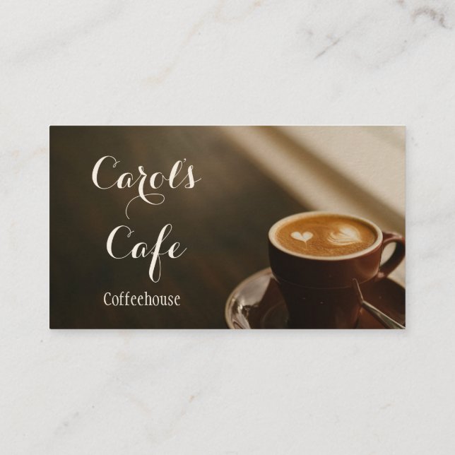 Coffeehouse Café Coffee Shop Visitenkarte (Rückseite)