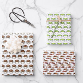 Coffeehouse Lattes Matcha Chai Tee Kaffee Latte Geschenkpapier Set
