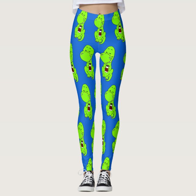 Coffeesaurus Leggings (Vorderseite)