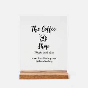 Coffeeshop und Website Social Media Business Acrylschild