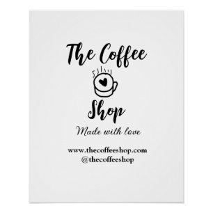 Coffeeshop und Website Social Media Business Poster