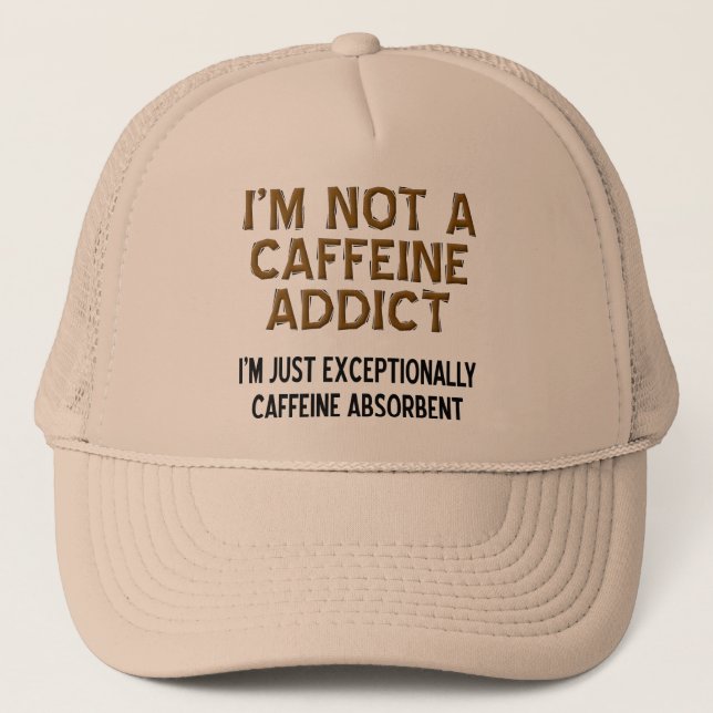 Coffein Absorbent Funny Ball Cap Hat Truckerkappe (Vorderseite)