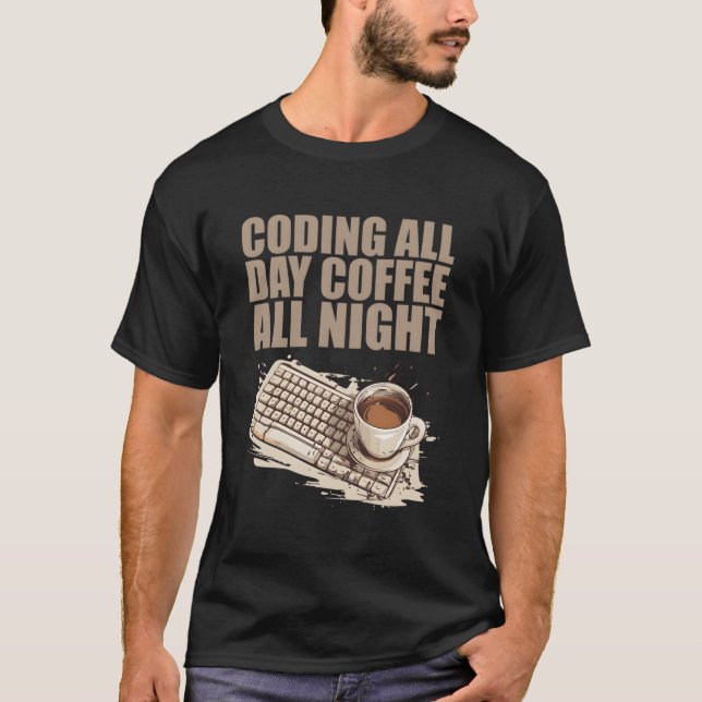 Coffein Coder Software Developer Engineer Coffee T-Shirt (Vorderseite)