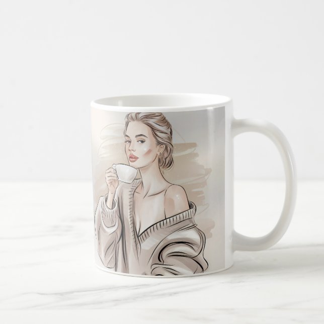 Coffein & Confidence - Stilvolle Tasse (Rechts)