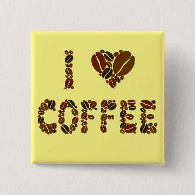 Coffein Lover - Kaffeebohnen Button (Vorderseite)