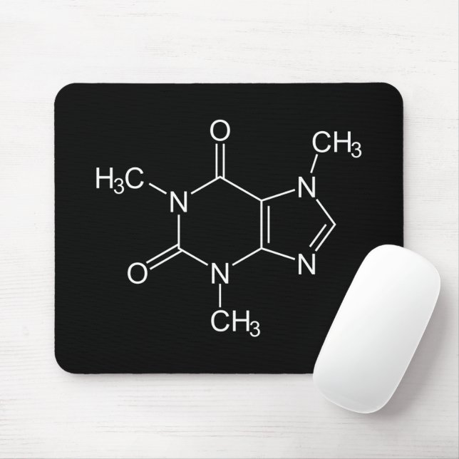 Coffein Molecule Black Mouse Pad Mousepad (Mit Mouse)