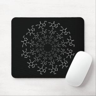 Coffein Molecule Black Mouse Pad Mousepad