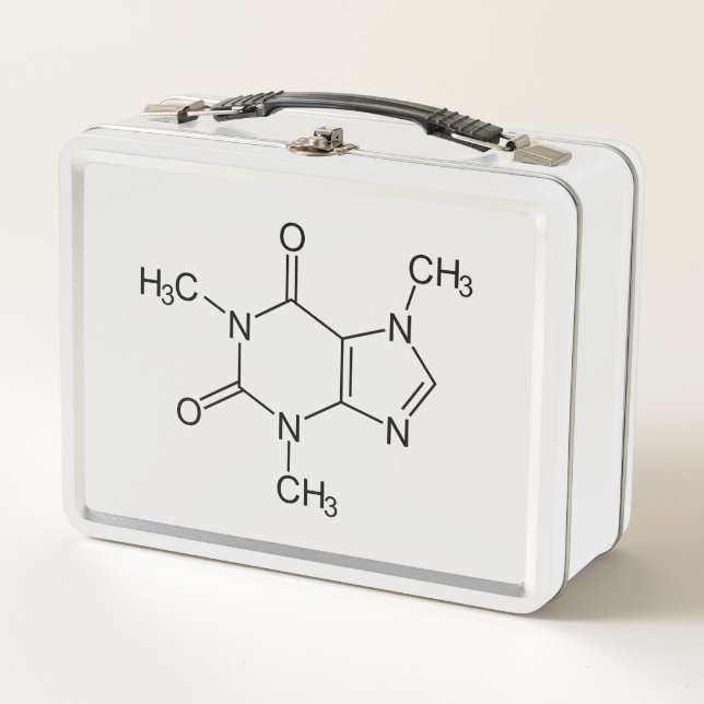 Coffein Molecule Chemistry Coffee Atome Metall Brotdose (Vorderseite)