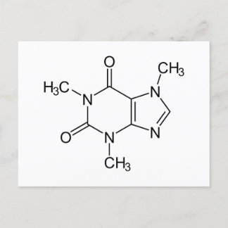 Coffein Molecule Chemistry Coffee Atome Postkarte