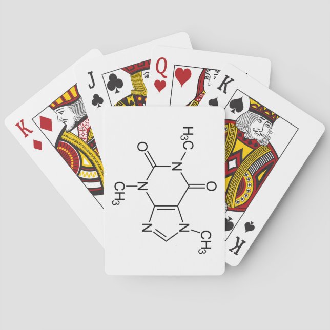 Coffein Molecule Chemistry Coffee Atome Spielkarten (Rückseite)