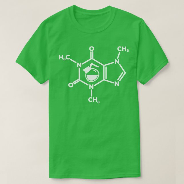 Coffein Molecule Kaffeekanne liebt Formel Funny T-Shirt (Design vorne)