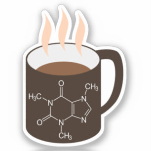 Coffein-Molekül (chemische Formel) Lustiger Kaffee Aufkleber