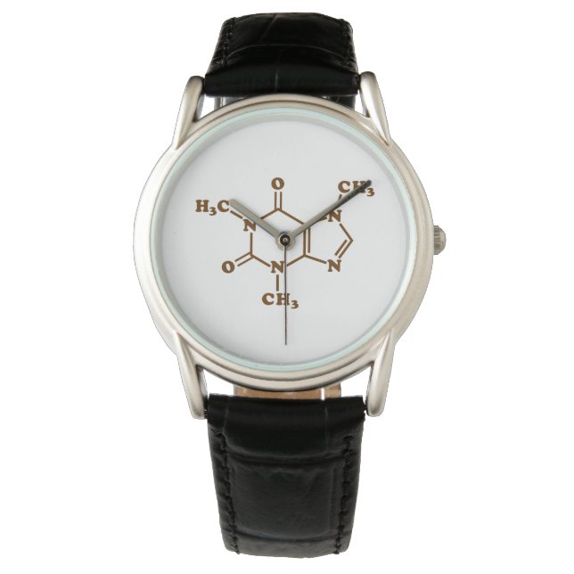 Coffein-Molekulare chemische Formel Armbanduhr (Vorderseite)