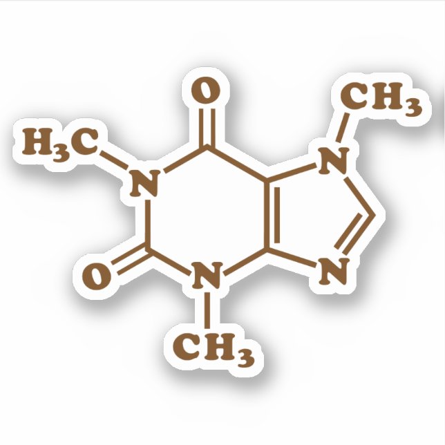 Coffein-Molekulare chemische Formel Aufkleber (Vorderseite)