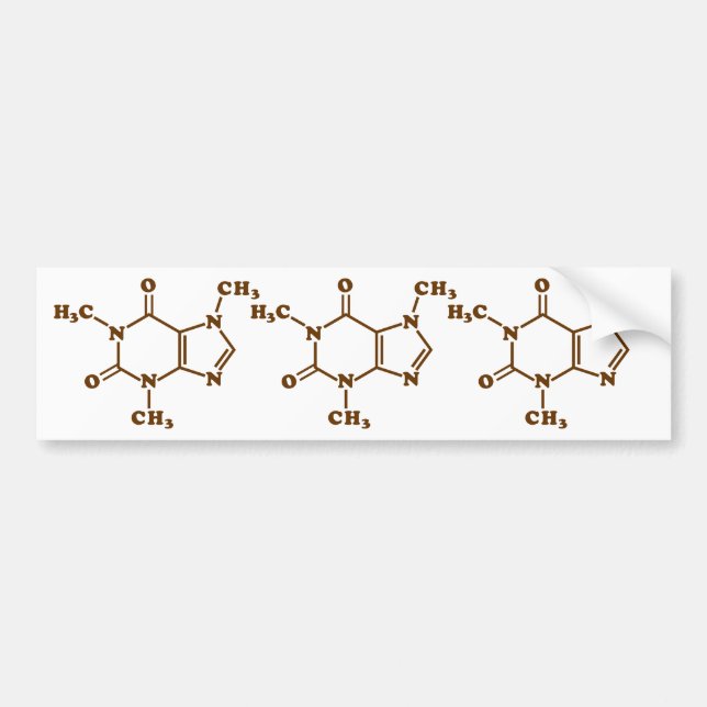 Coffein-Molekulare chemische Formel Autoaufkleber (Vorne)