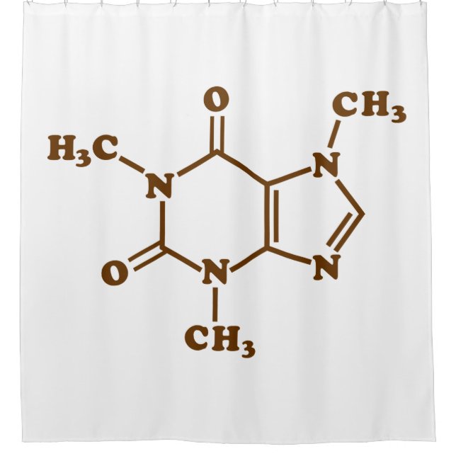 Coffein-Molekulare chemische Formel Duschvorhang (Vorderseite)