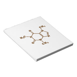 Coffein-Molekulare chemische Formel Notizblock