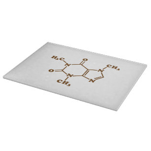 Coffein-Molekulare chemische Formel Schneidebrett