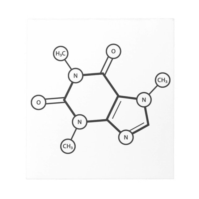 Coffein-Molekülstruktur Notizblock (Vorderseite)