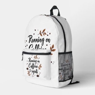 Coffein und bedauern ästhetische Zitate Bedruckter Rucksack