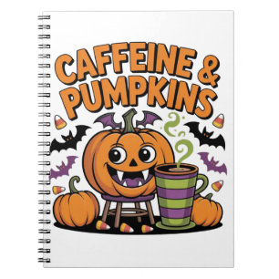 Coffeine & Pumpkins - Halloween-Design-Notebook Notizblock