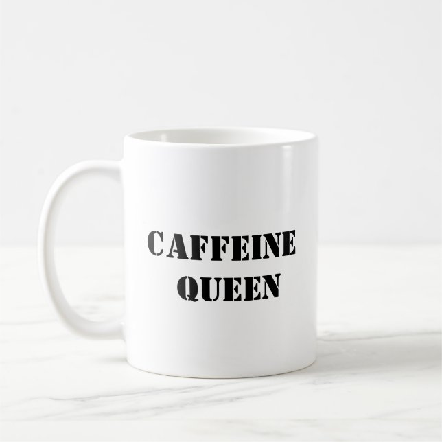 Coffeine Queen - Funny Coffee Tasse (Links)